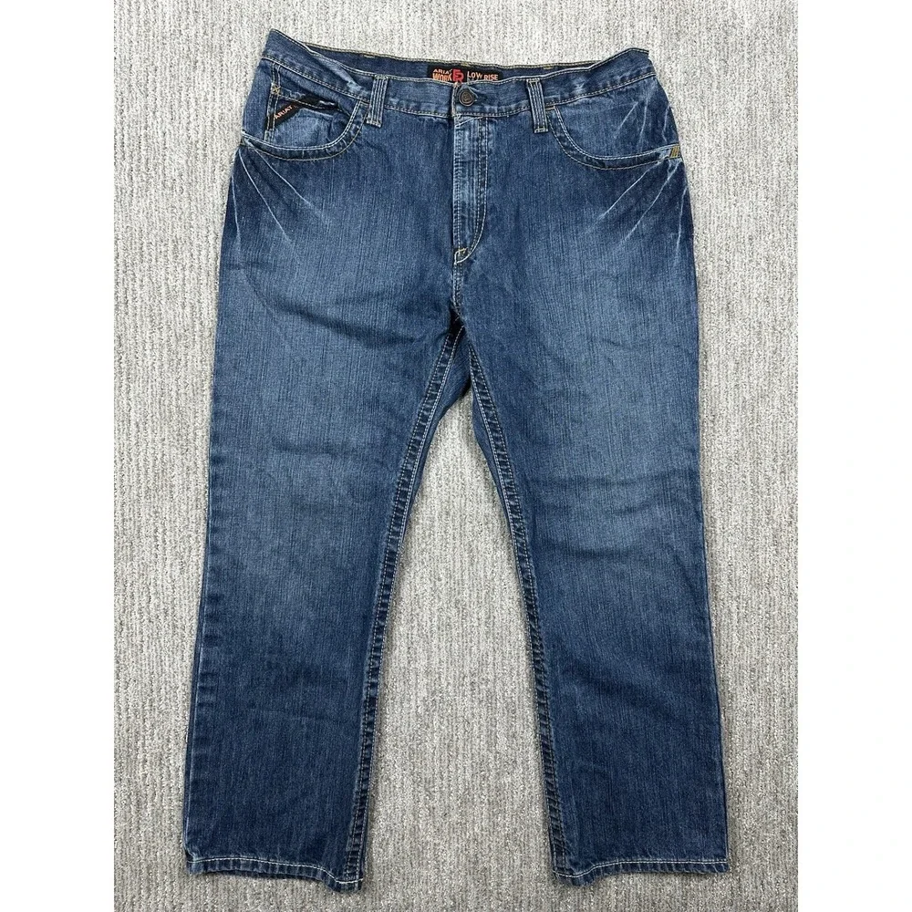 Ariat FR M4 Boot Jeans Mens 38x30 Blue Dark Wash Relaxed Bootcut Work Denim